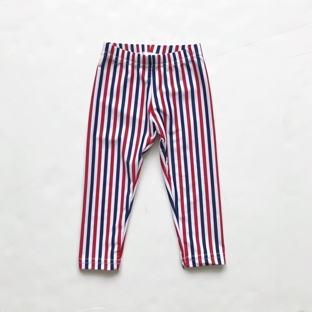 American Apparel red/blue stripe leggings VGUC 2T